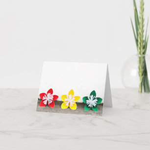 Japanska Origami blommor noterar kortet Kort