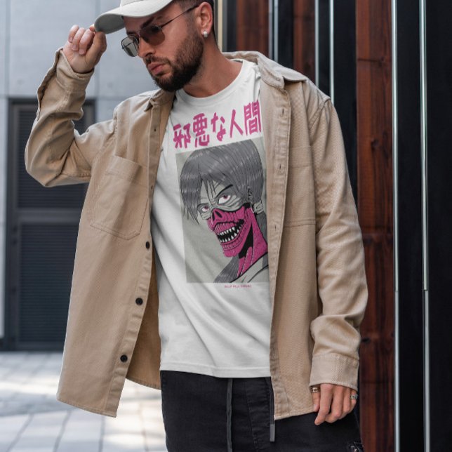 Japanska ört Creature Mörk Anime T Shirt (Skapare uppladdad)