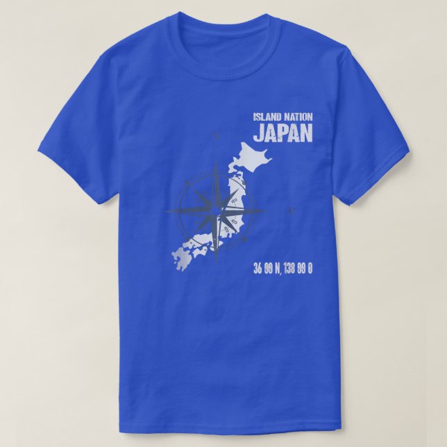 Japanska östaten med Karta och Compass T Shirt (Design framsida)