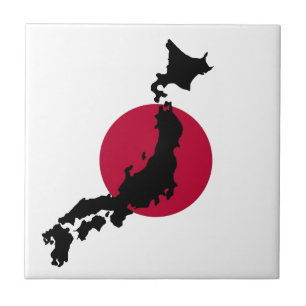 Japanska över den Stigning Flagga i Sol Kakelplatta