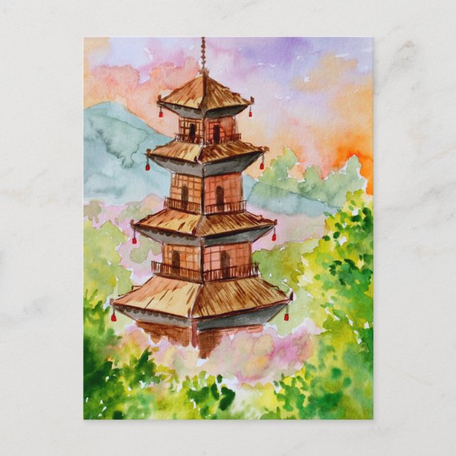 Japanska Pagoda i Vår Vykort (Framsida)