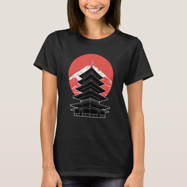 Japanska Pagoda T Shirt (Framsida)
