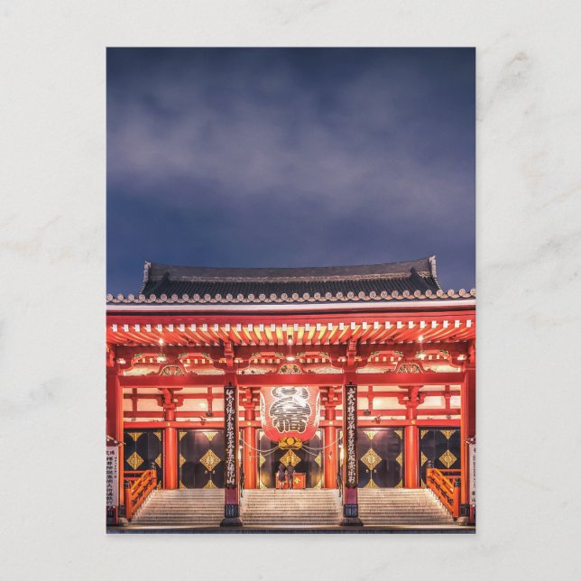 Japanska par som ber på Asakusa Temple, Tokyo Vykort (Framsida)