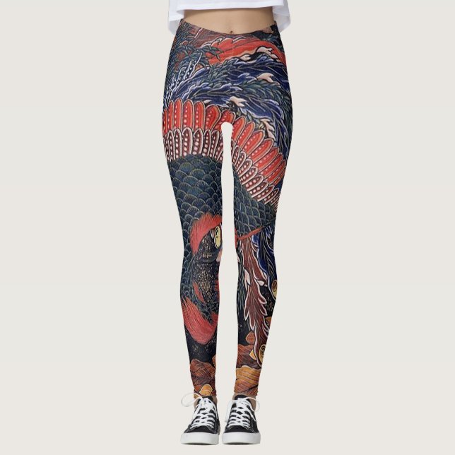 Japanska Phoenix Leggings (Framsida)