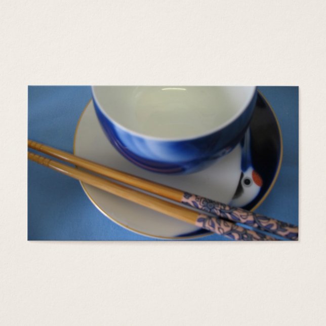 Japanska pingsticks och tarmar visitkort (Framsidan)