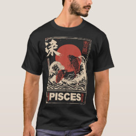 Japanska Pisces Zodiac | Red Sol Twin Fish T Shirt