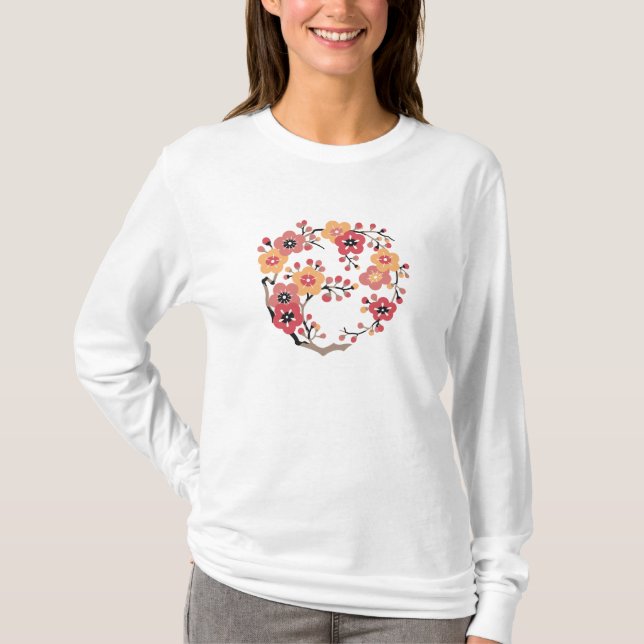 Japanska plommoncirkel för blommar t-shirt (Framsida)