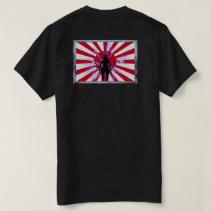 Japanska ramade Flagga och Stigning Samurai Warrio T Shirt