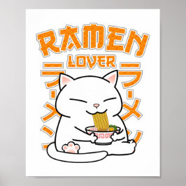 Japanska Ramen Cat Ramen Älskare Poster
