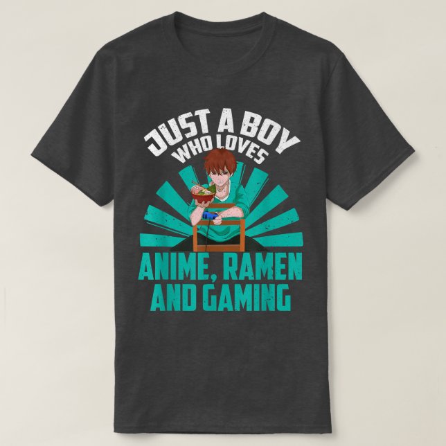Japanska Ramen Gaming Otaku Kawaii Gamer Boys Kawa T Shirt (Design framsida)
