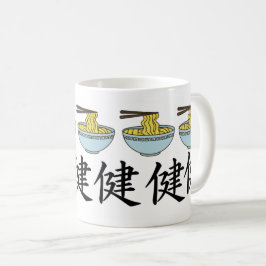 Japanska Ramen Noodles med Calligraphy Design Kaffemugg