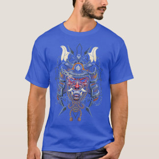 Japanska Red Samurai Oni Mask Ogre Samurai japan t Shirt