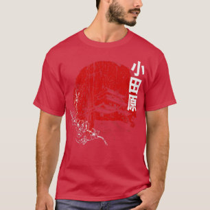 Japanska Red Sol Odawara Castle & Sakura Cherry Bl T Shirt