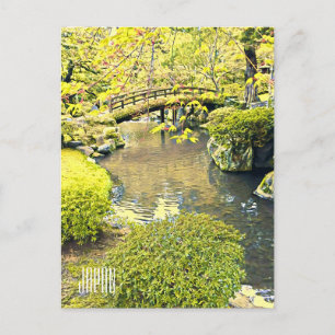 Japanska resor, traditionell japansk trädgård vykort