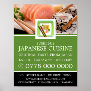Japanska restauranger, Sushi Advertising Poster