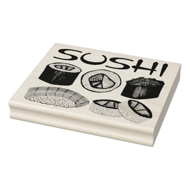 Japanska restauranger Sushi Roll Nigiri Tuna Foodi Stämpel (Stämpel)