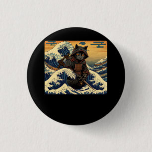Japanska Retro Samurai-katt, Underbara vågen av ho Knapp