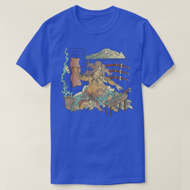 Japanska Retro Samurai Warrior Blacksmith  T Shirt (Design framsida)