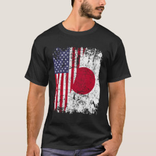 Japanska rötter, halvamerikanska Flagga Japan T Shirt
