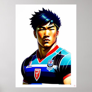 Japanska Rugby Art Poster