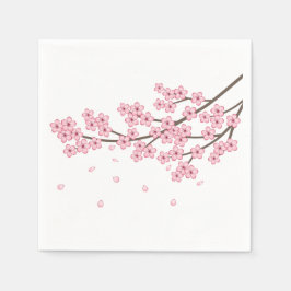 Japanska Sakura Cherry Blommar Gren Pappersservett