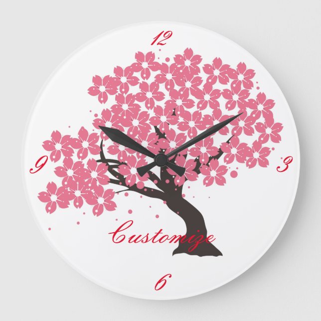 Japanska Sakura Cherry-Blommar Thunder_Cove Stor Klocka (Framsida)