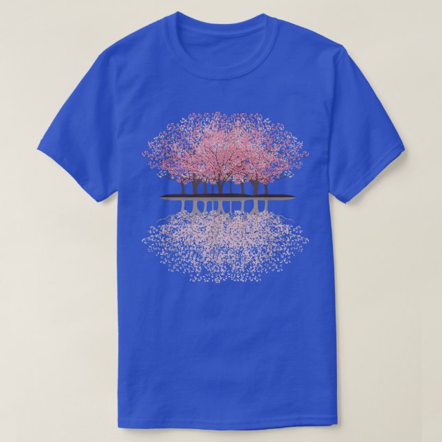 Japanska Sakura Cherry Blommars Pastel T Shirt (Design framsida)