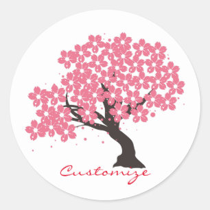 Japanska Sakura Cherry Blommars Thunder_Cove Runt Klistermärke