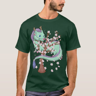 Japanska Sakura Dragon Cherry Blommar Sakura Flowe T Shirt