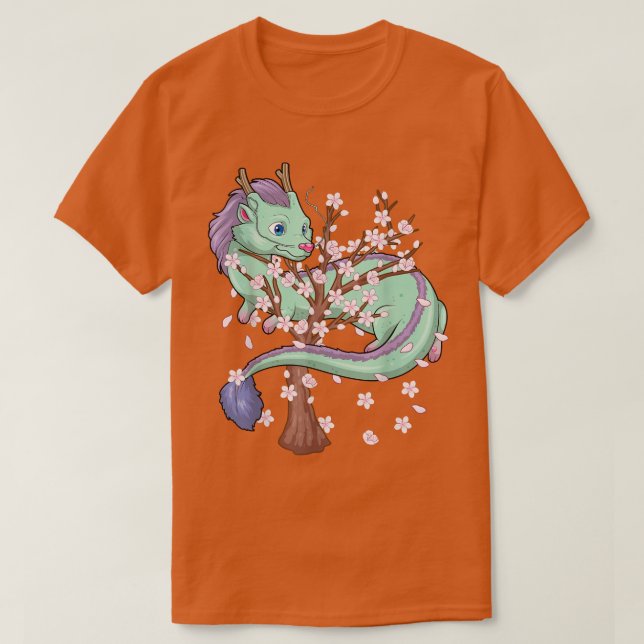 Japanska Sakura Dragon Cherry Blommar Sakura Flowe T Shirt (Design framsida)