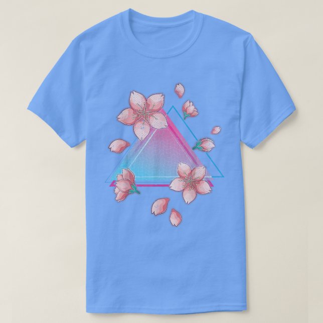 Japanska Sakura Flower Retro Art Vaporwave Cherry T Shirt (Design framsida)