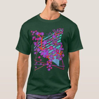 Japanska Sakura Flower Vaporwave 80 s Retro Art Ch T Shirt