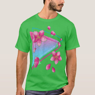 Japanska Sakura Flower Vaporwave Aesthetic Cherry T Shirt