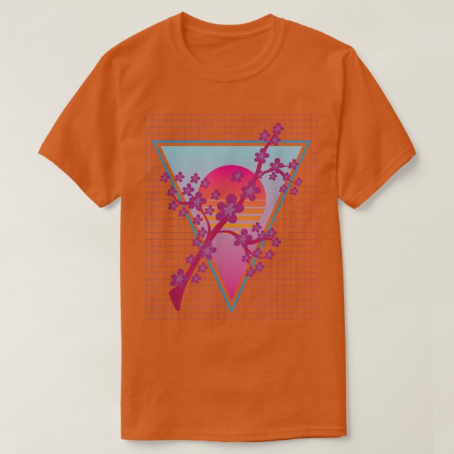 Japanska Sakura Flower Vaporwave Cherry Bl T Shirt (Design framsida)