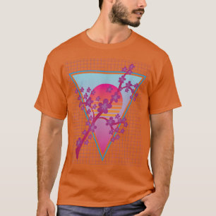 Japanska Sakura Flower Vaporwave Cherry Bl T Shirt