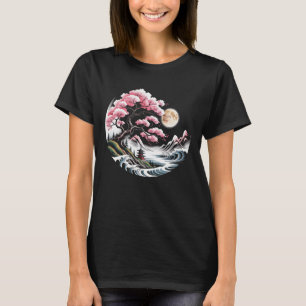 Japanska Sakura Garden Geisha-berget Fuji Cherry B T Shirt