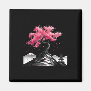 Japanska Sakura Garden Japan-berget Fuji Cherry Bl Magnet