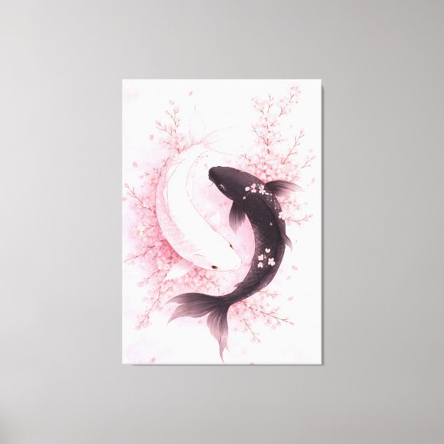Japanska Sakura Koi Canvastryck (Framsida)