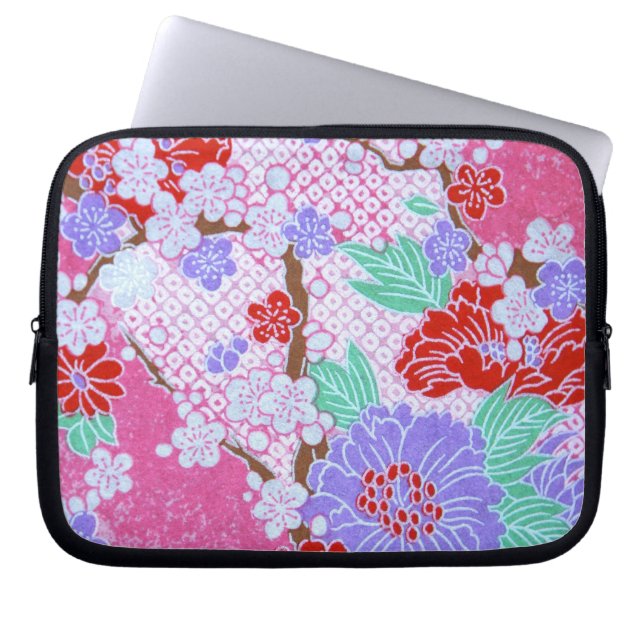 Japanska Sakura Mönster Laptop sleeve (Framsidan)