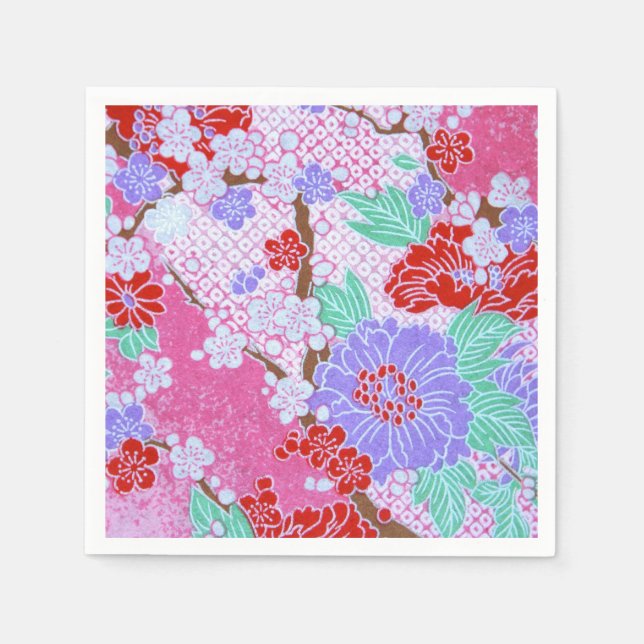 Japanska Sakura Mönster Pappra Napkins Pappersservett (Framsidan)