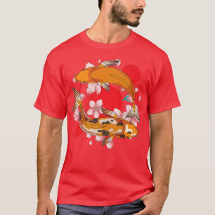 Japanska Sakura Taisho Sanke Koi Cherry Blommar Ko T Shirt