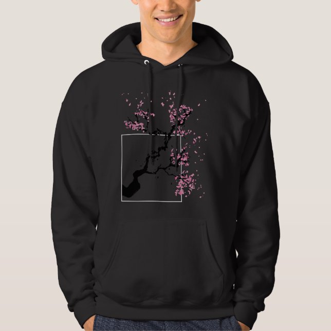 Japanska Sakura Träd Cherry Blommar Träd Kawaies Hoodie (Framsida)