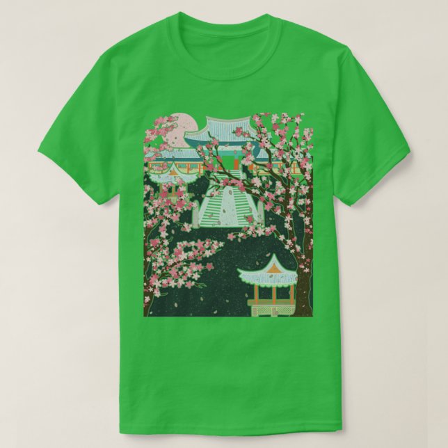 Japanska Sakura Träd Rosa Flower Japan Cherry Blos T Shirt (Design framsida)