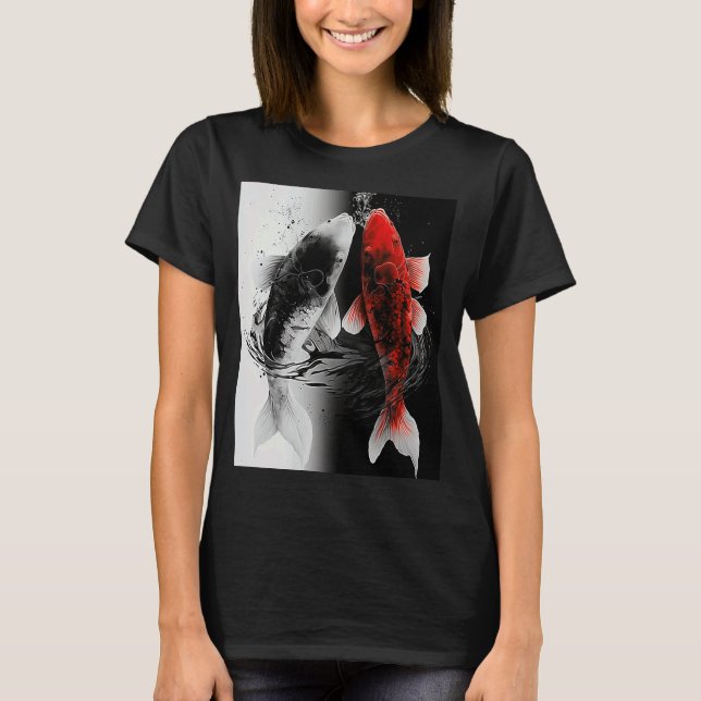Japanska samurai Aesthetic Koi Fish T Shirt (Framsida)