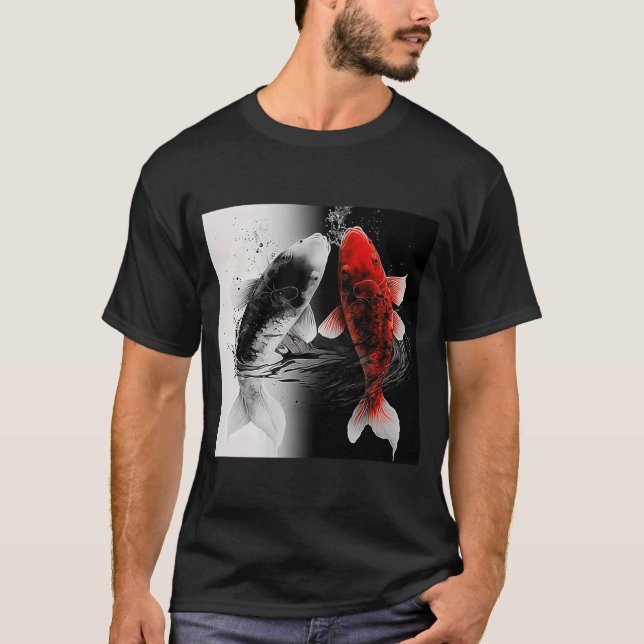 Japanska samurai Aesthetic Koi Fish T Shirt (Framsida)