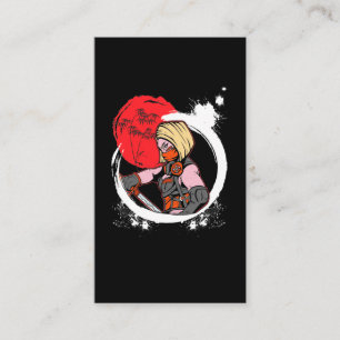 Japanska Samurai Anime Otaku Girl Visitkort