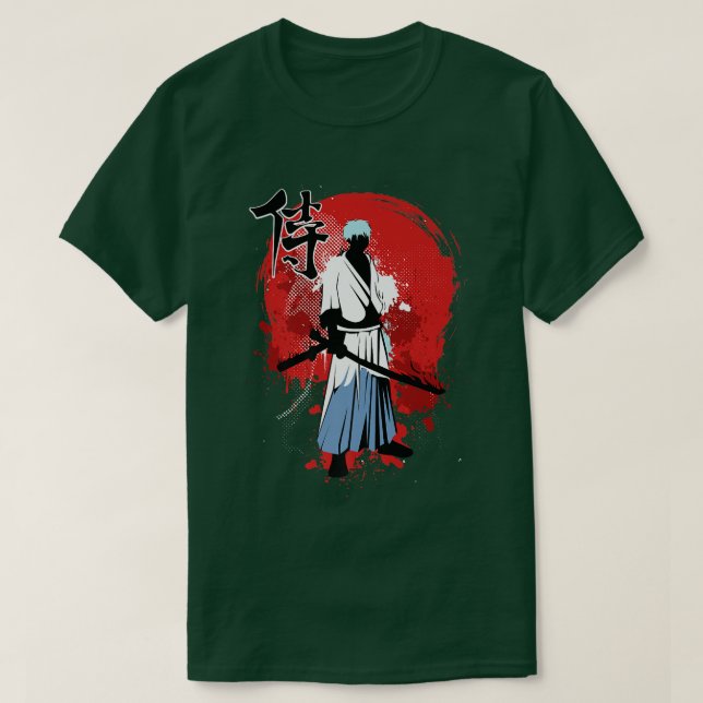 Japanska Samurai Bushido Miyamoto Naginata Demon W T Shirt (Design framsida)