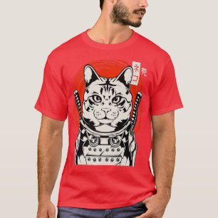 Japanska Samurai Bushido Ninja Cat Kitten Katana S T Shirt