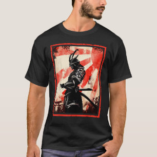Japanska Samurai Bushido Ronin Stigning Sol Katana T Shirt