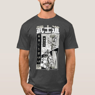 Japanska Samurai Bushido Warrior Manga Page T Shirt